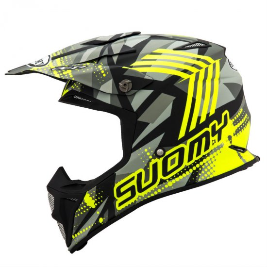 SUOMY MX SPEED - Sergeant Matt Grey Yellow Fluro Helmet - Click Image to Close